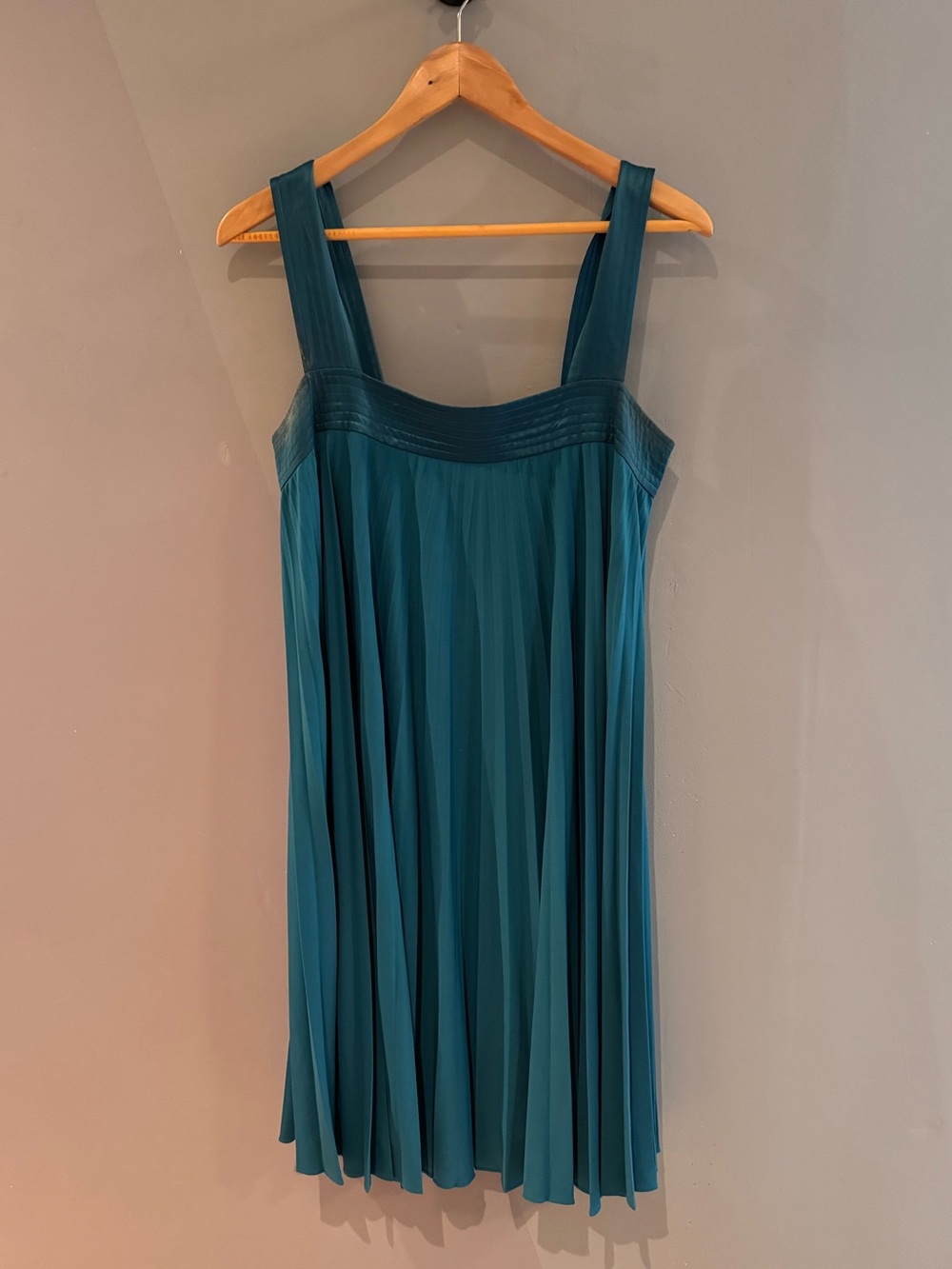 Donna Morgan Teal Pleated Cocktail Dress